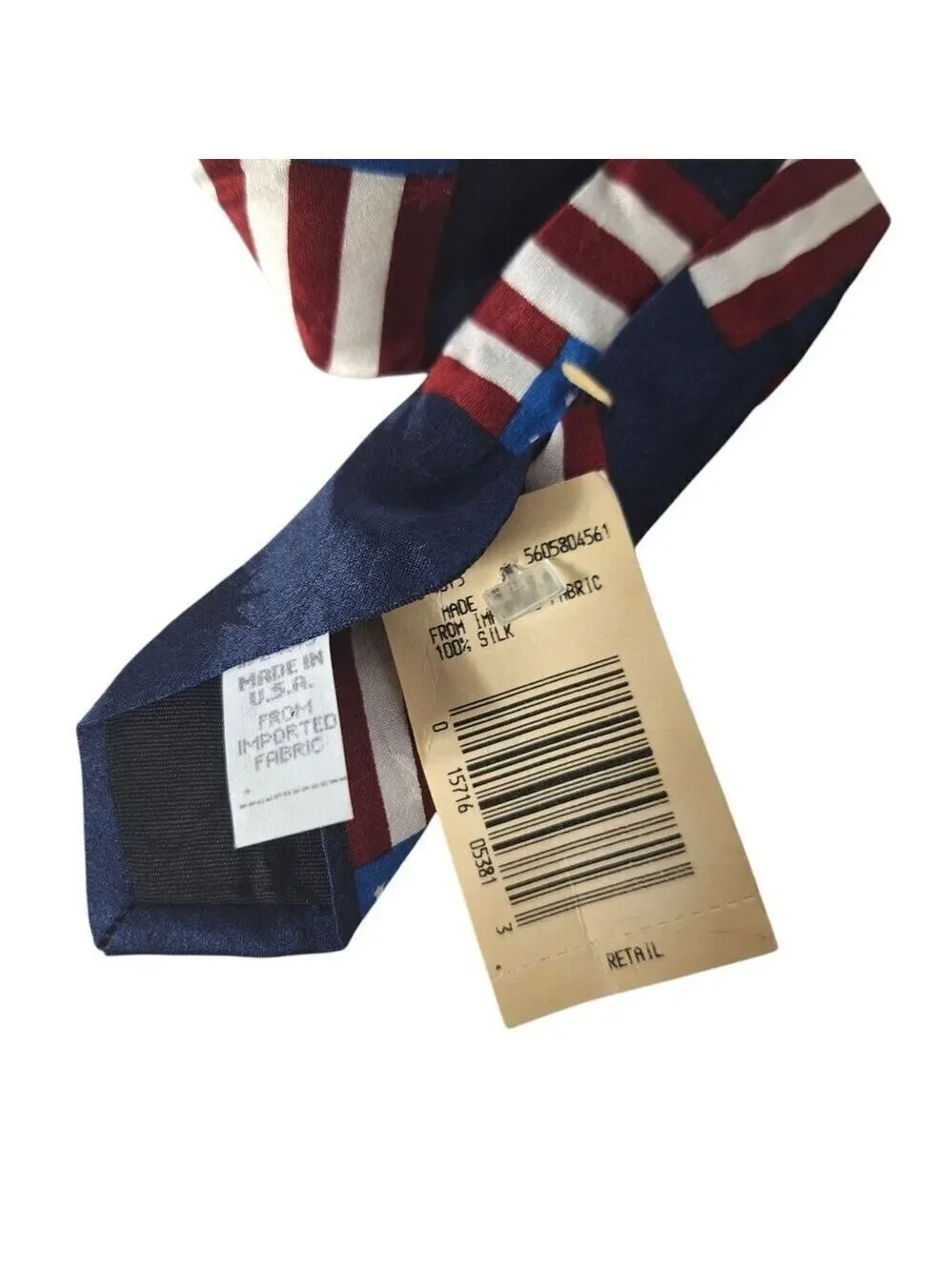 Jesuis American Flag Silk Necktie